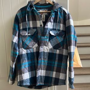 Ocean Pacific Op Vintage Classic Quilted flannel hoodie jacket